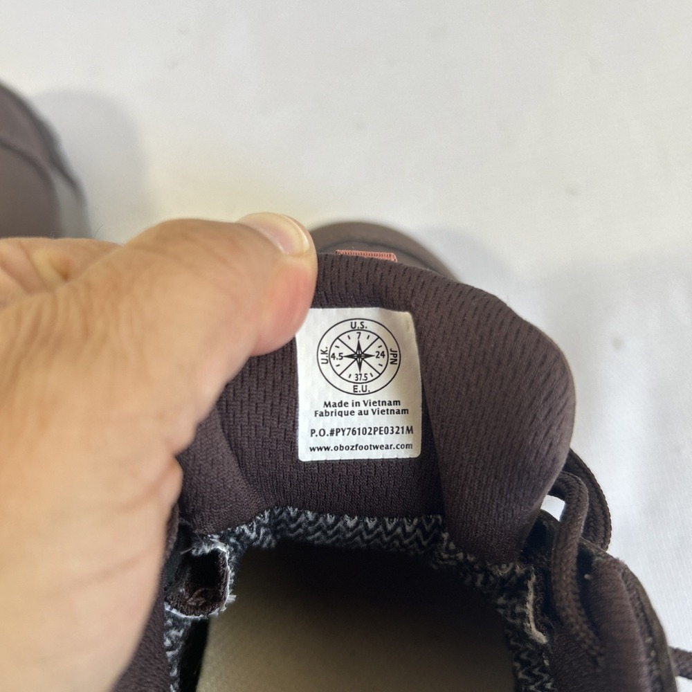 Oboz Sypes Low Leather B-DRY Women's Hiking Shoes, Peppercorn, SIZE 7 EUC - Picture 9 of 9